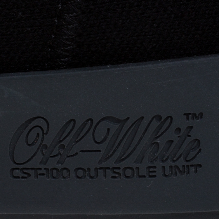 Pre Owned Off-White Black Knit Fabric Moto Wrap Sneakers Size 42