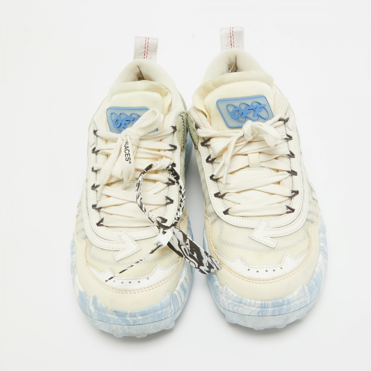 Pre Owned Off-White Leather and Mesh Odsy 1000 Sneakers Size 43