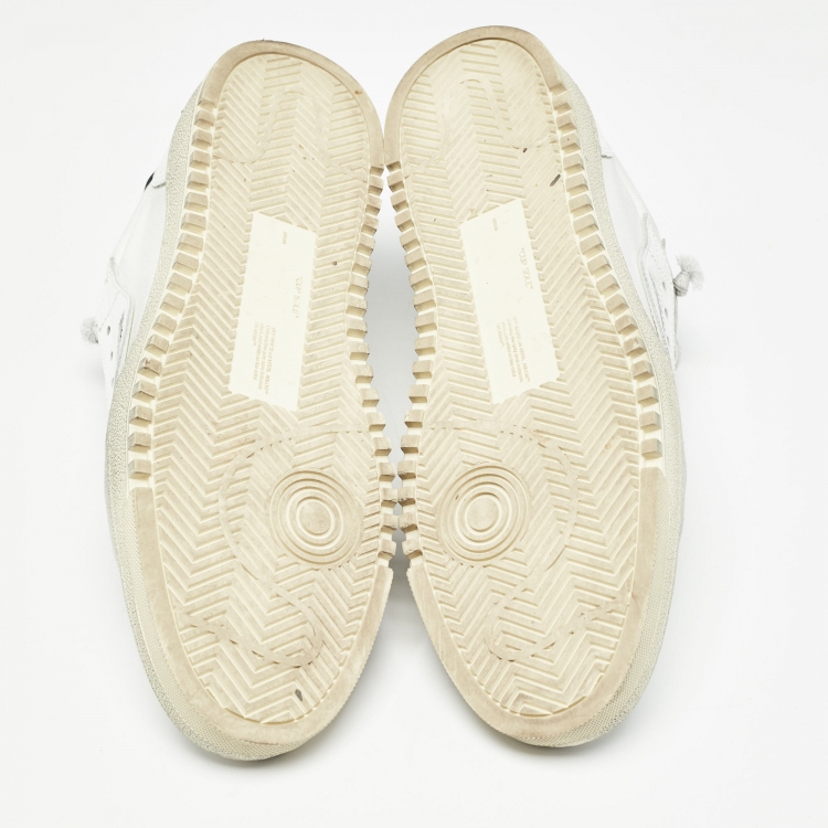 Pre Owned Off-White White Canvas and Suede 5.0 Sneakers Size 44