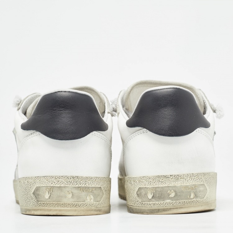 Pre Owned Off-White White Canvas and Suede 5.0 Sneakers Size 44
