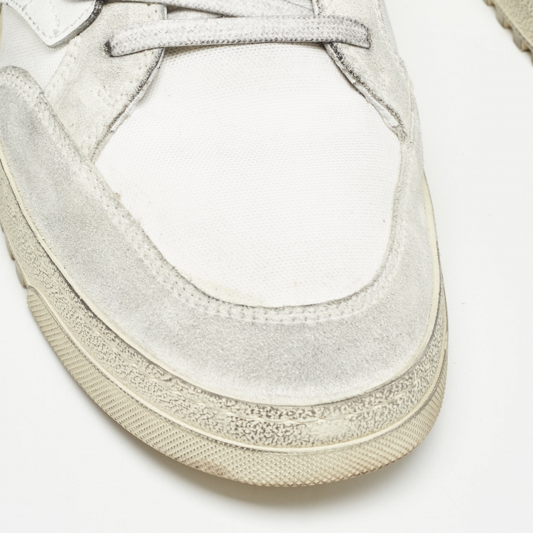 Pre Owned Off-White White Canvas and Suede 5.0 Sneakers Size 44