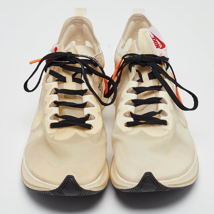 Pre Owned Off-White x Nike White Mesh Zoom Fly Sneakers Size 44