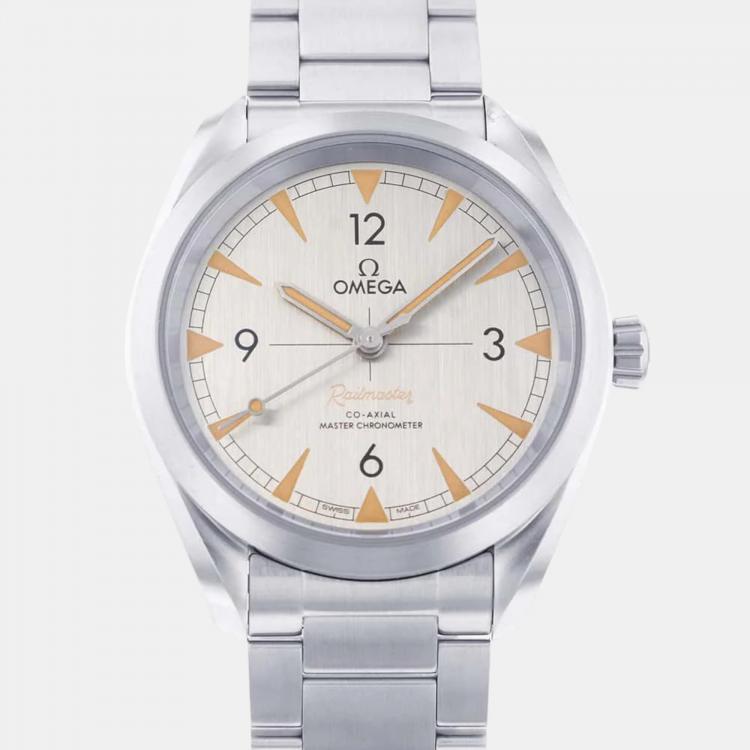 Pre Owned Omega Grey Stainless Steel Seamaster Railmaster 220.10.40.20.06.001 Automatic Men's Wristwatch 40 mm