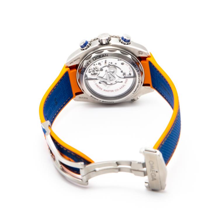 Pre Owned Omega Michael Phelps  Seamaster Planet Ocean Limited Edition 280 Steel Automatic Men'S Watch 45.5MM