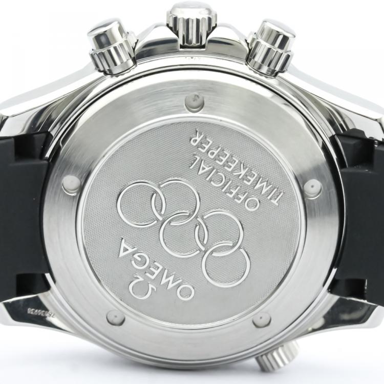 Pre Owned Omega Black Stainless Steel Official Timekeeper Men's Wristwatch 41MM