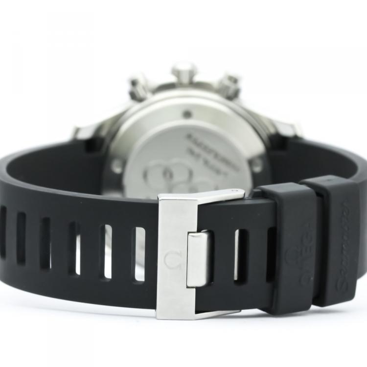 Pre Owned Omega Black Stainless Steel Official Timekeeper Men's Wristwatch 41MM