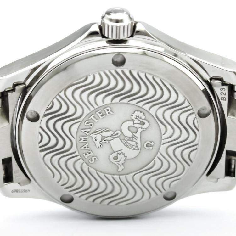 مملوكة مسبقًا Omega Blue Stainless Steel Seamaster Men's Wristwatch 36MM