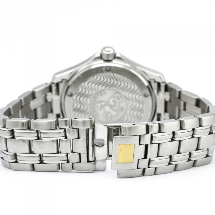 مملوكة مسبقًا Omega Blue Stainless Steel Seamaster Men's Wristwatch 36MM