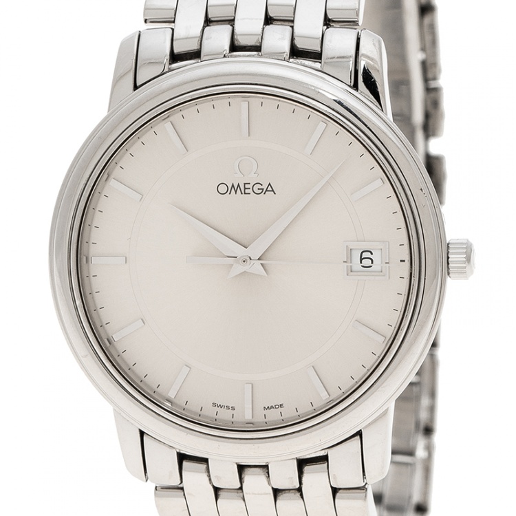 مملوكة مسبقًا Omega Silver Stainless Steel De Ville 196.1150 Men's Wristwatch 34 mm