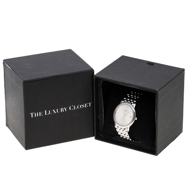 مملوكة مسبقًا Omega Silver Stainless Steel De Ville 196.1150 Men's Wristwatch 34 mm