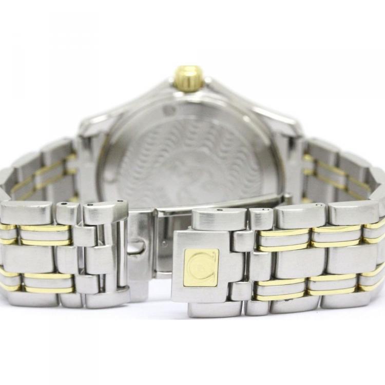 Pre Owned Omega Champagne 18K Yellow Gold and Stainless Steel Seamaster Men's Wristwatch 36MM