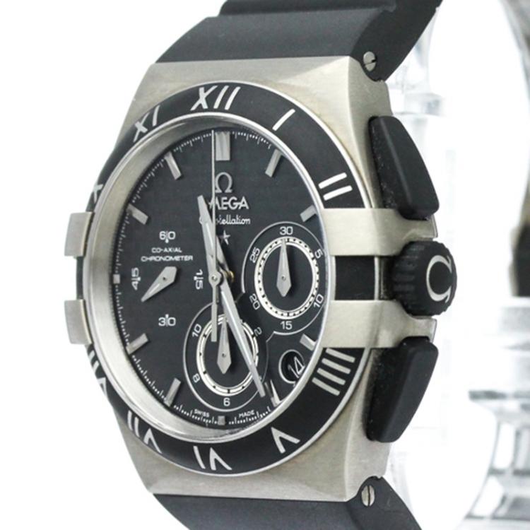 Pre Owned Omega Carbon Titanium Constellation Double Eagle Men's Wristwatch 35MM