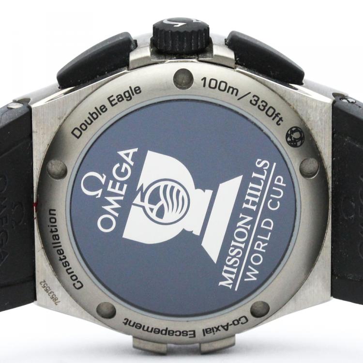 Pre Owned Omega Carbon Titanium Constellation Double Eagle Men's Wristwatch 35MM