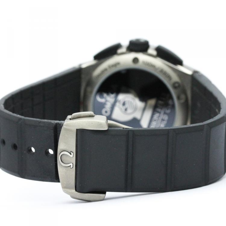 Pre Owned Omega Carbon Titanium Constellation Double Eagle Men's Wristwatch 35MM