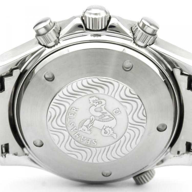 مملوكة مسبقًا Omega Blue Stainless Steel Seamaster Professional Men's Wristwatch 42MM