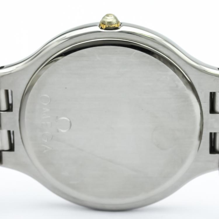 Pre Owned Omega Two Tone 18K Yellow Gold and Stainless Steel De Ville Men's Wristwatch 32MM