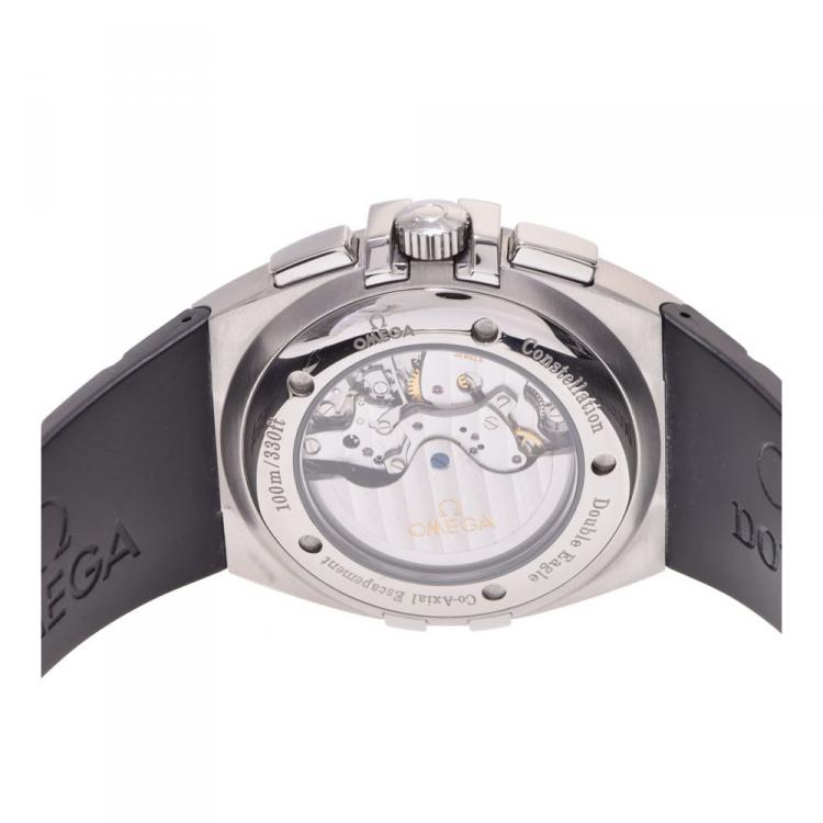 Pre Owned Omega Black Stainless Steel Constellation Double Eagle Men's Wristwatch 40MM