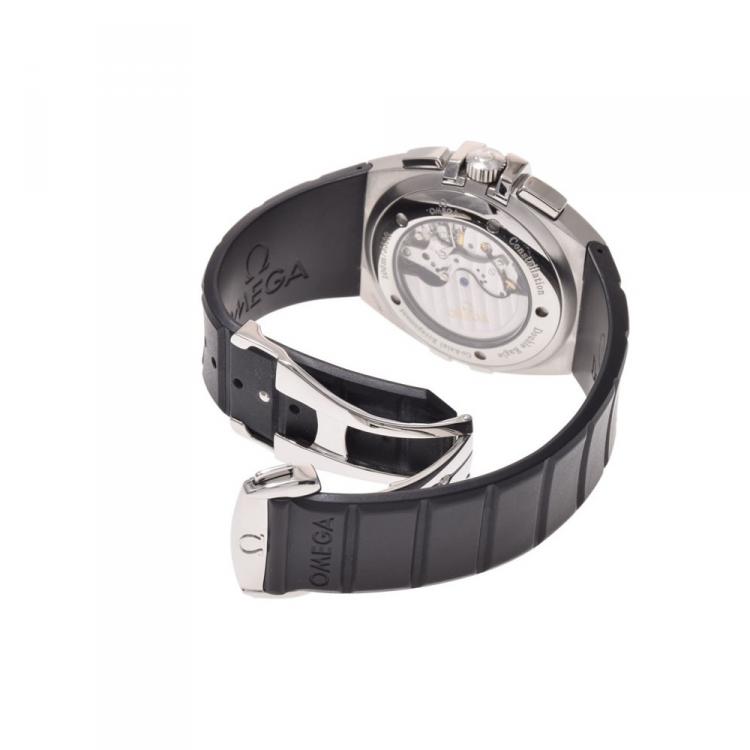 Pre Owned Omega Black Stainless Steel Constellation Double Eagle Men's Wristwatch 40MM