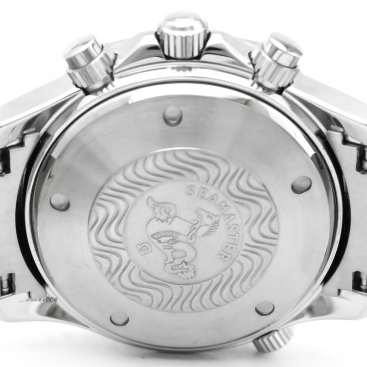 Pre Owned Omega Blue Stainless Steel Seamaster Professional Men's Wristwatch 42MM