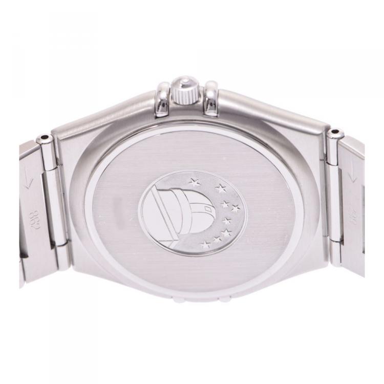 Pre Owned Omega White Stainless Steel Constellation Men's Wristwatch 33MM