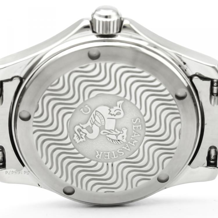 Pre Owned Omega White Stainless Steel Seamaster Men's Wristwatch 36MM