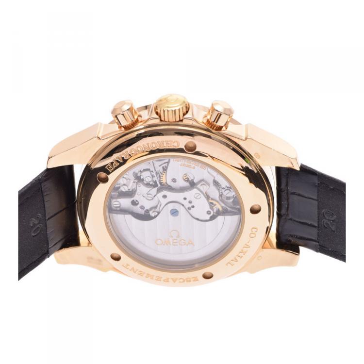 Pre Owned Omega Silver 18K Yellow Gold De Ville Co-Axial Men's Wristwatch 40MM