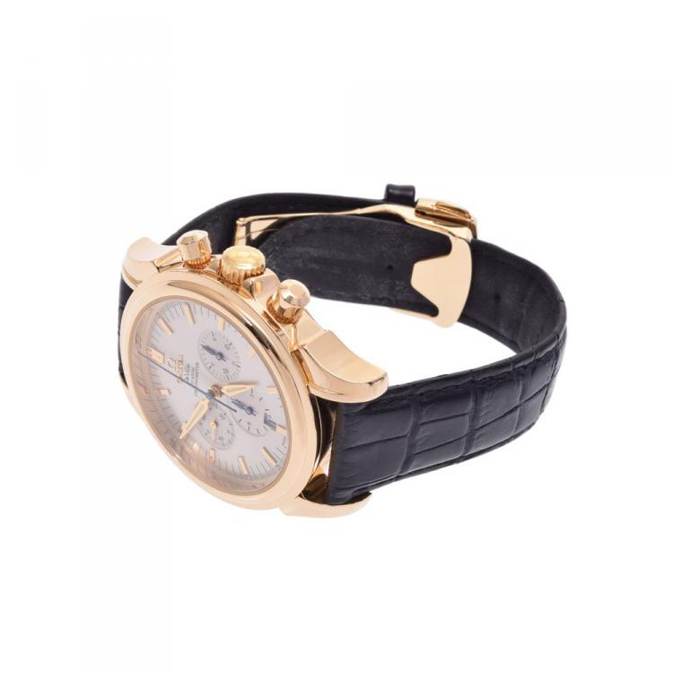 Pre Owned Omega Silver 18K Yellow Gold De Ville Co-Axial Men's Wristwatch 40MM