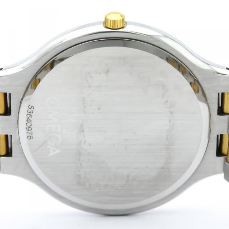 Pre Owned Omega Champagne 18K Yellow Gold and Stainless Steel De Ville Men's Wristwatch 32MM