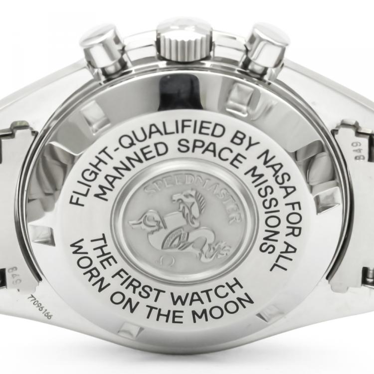 Pre Owned Omega Silver 18K White Gold and Stainless Steel Speedmaster Men's Wristwatch 42MM