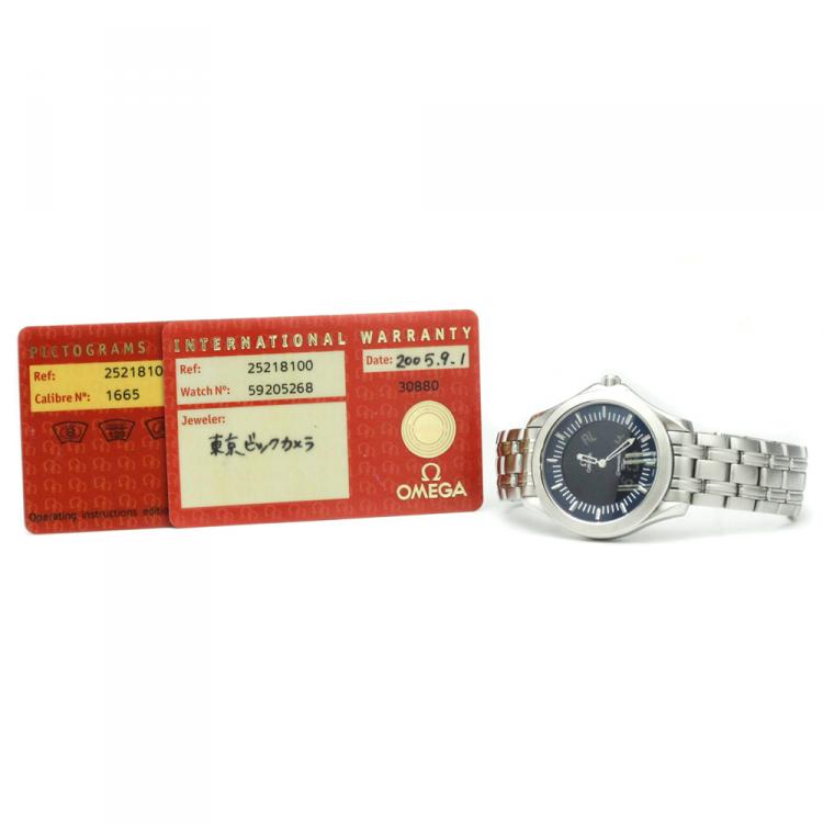 Pre Owned Omega Blue Stainless Steel Seamaster Multifunction Men's Wristwatch 39MM