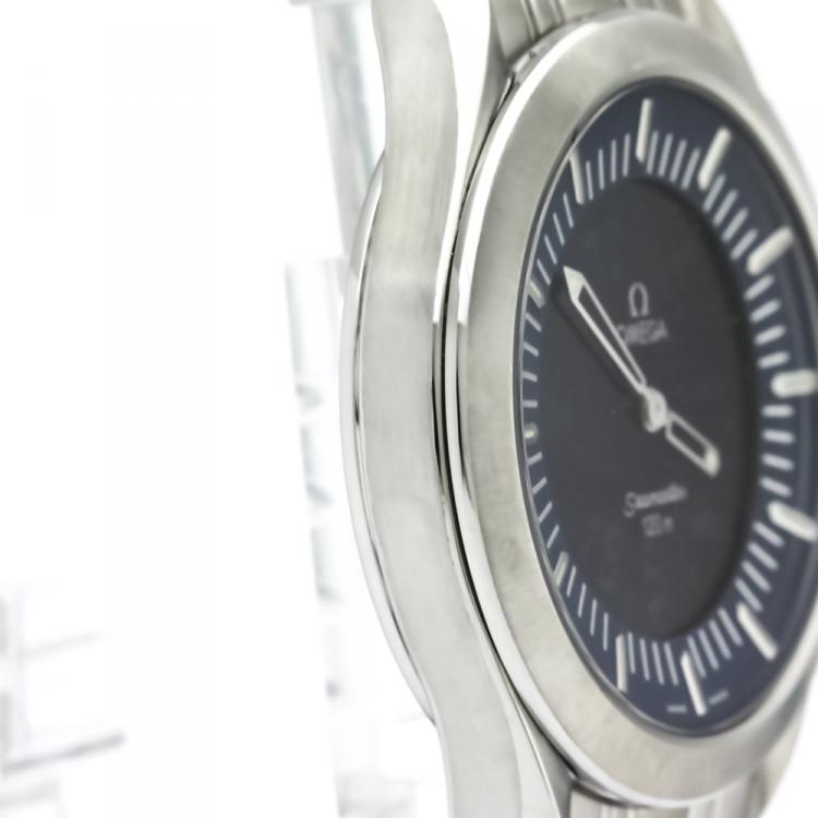 Pre Owned Omega Blue Stainless Steel Seamaster Multifunction Men's Wristwatch 39MM