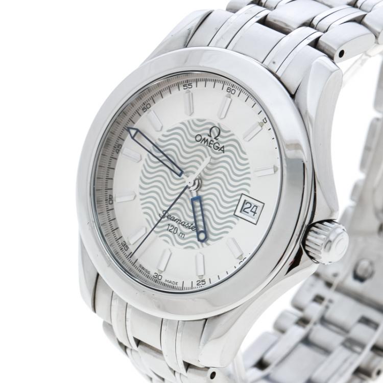 Pre Owned Omega Silver Stainless Steel Seamaster 196.1501 Men's Wristwatch 36 mm