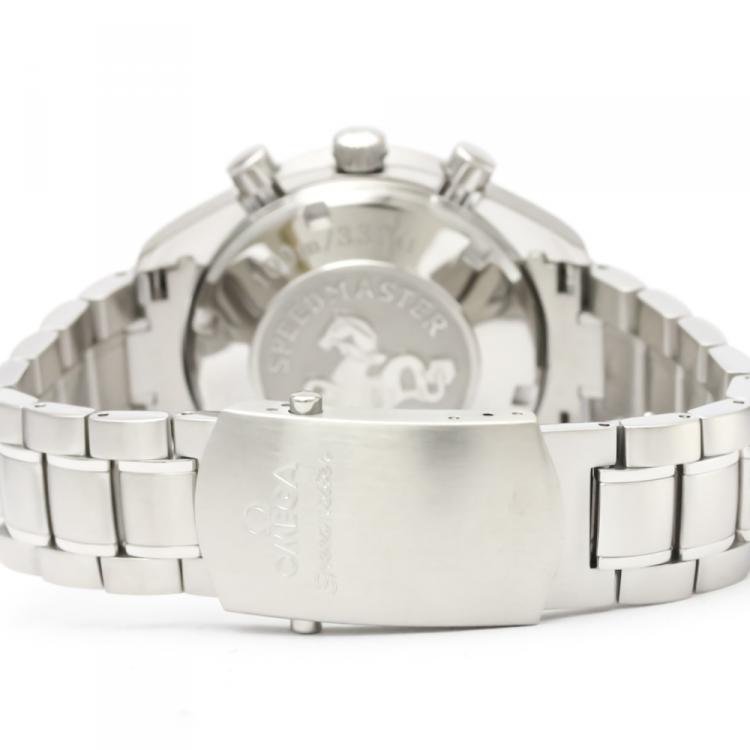 Pre Owned Omega Black Stainless Steel Speedmaster Date/Day-Date Chronograph 3210.50 Men's Wristwatch 40MM