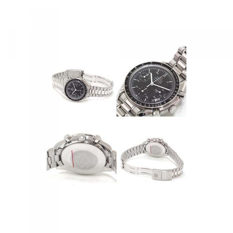 Pre Owned Omega Black Stainless Steel Speedmaster 3510.50 Men's Wristwatch 38MM