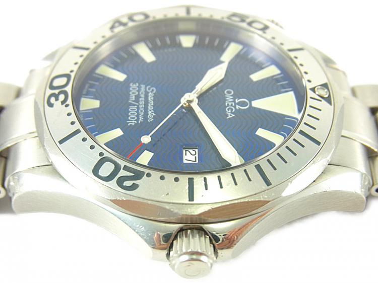 Pre Owned Omega Blue Stainless Steel Seamaster Professional 2265.80 Men's Wristwatch 41MM