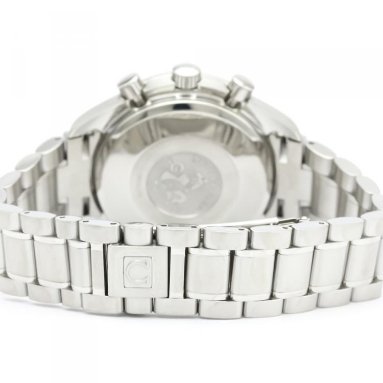 Pre Owned Omega Silver Stainless Steel Speedmaster Triple Date 3523.30 Men's Wristwatch 39MM