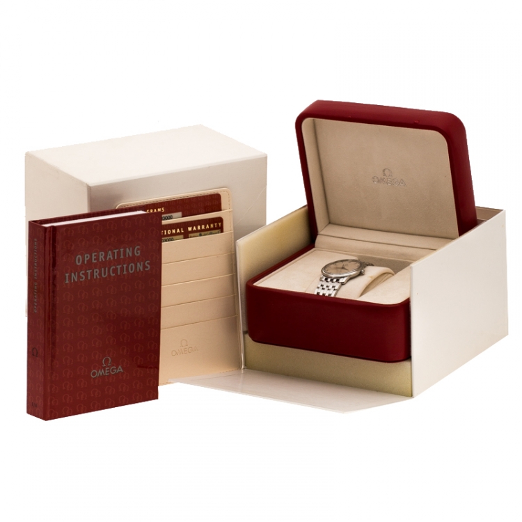 مملوكة مسبقًا Omega Cream Stainless Steel De Ville Prestige 45103000 Men's Wristwatch 34 mm