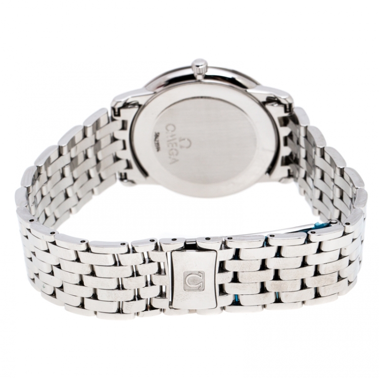 مملوكة مسبقًا Omega Cream Stainless Steel De Ville Prestige 45103000 Men's Wristwatch 34 mm
