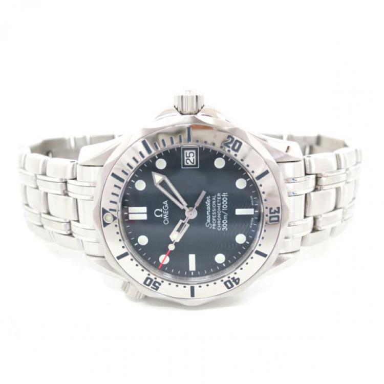 Pre Owned Omega Seamaster Helium Escapement SS Blue Unisex Wristwatch 