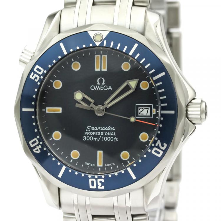 Omega Blue Stainless Steel Seamaster Professional 300M 2561.80