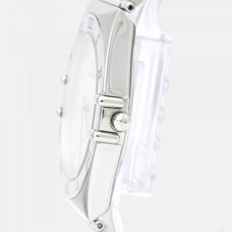 Pre Owned Omega Silver Stainless Steel Constellation 396.1070 Quartz Men's Wristwatch 33 mm