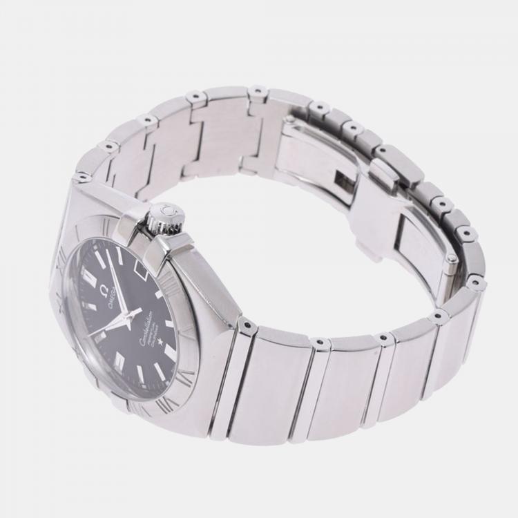 Pre Owned Omega Black Stainless Steel Constellation 1531.51 Men's Wristwatch 37 mm