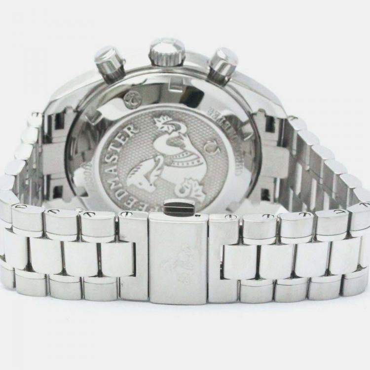 Pre Owned Omega White Shell Stainless Steel Speedmaster 324.15.38.40.05.001 Automatic Men's Wristwatch 38 mm