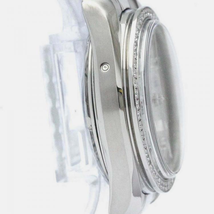 Pre Owned Omega White Shell Stainless Steel Speedmaster 324.15.38.40.05.001 Automatic Men's Wristwatch 38 mm