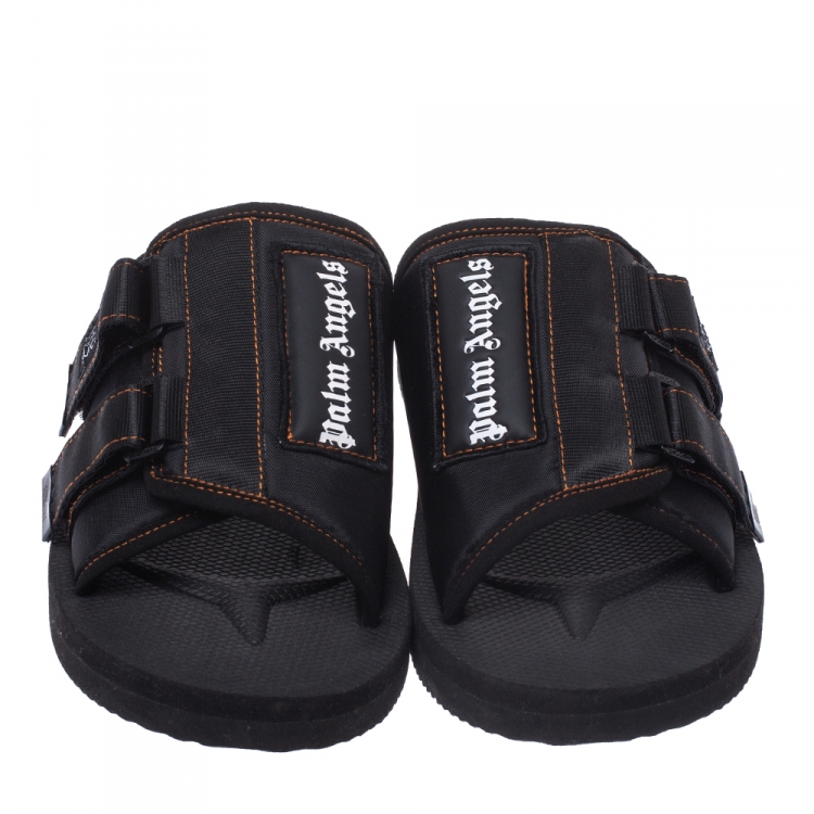 Pre Owned Palm Angels Black Fabric Suicoke Flat Sandals Size 42
