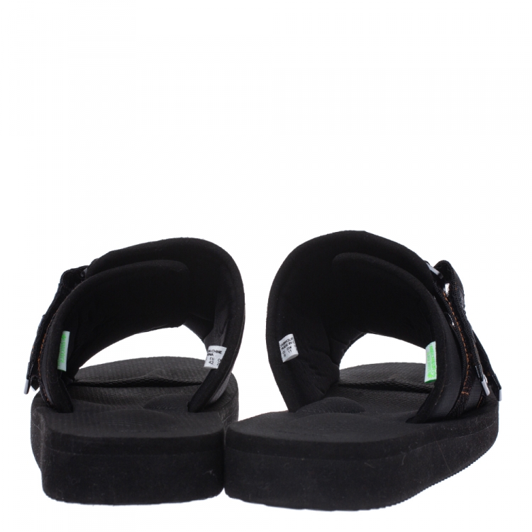 Pre Owned Palm Angels Black Fabric Suicoke Flat Sandals Size 42