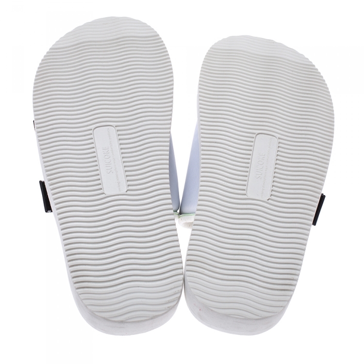 Pre Owned Palm Angels White Fabric Suicoke Flat Sandals Size 42