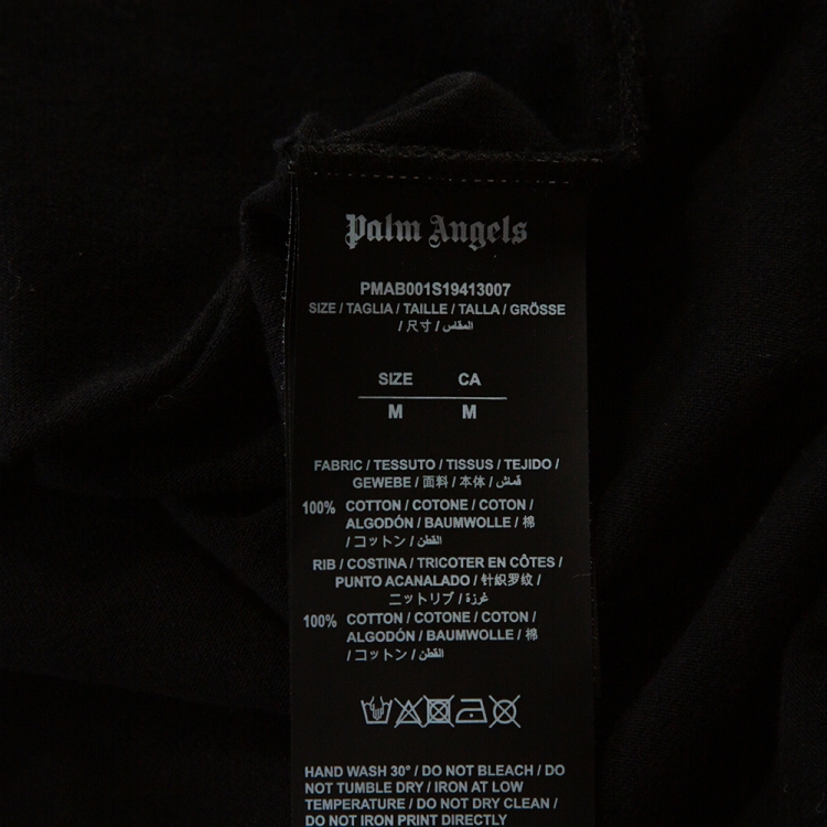 Pre Owned Palm Angels Black Cotton Neon Logo Print Long Sleeve T Shirt M 