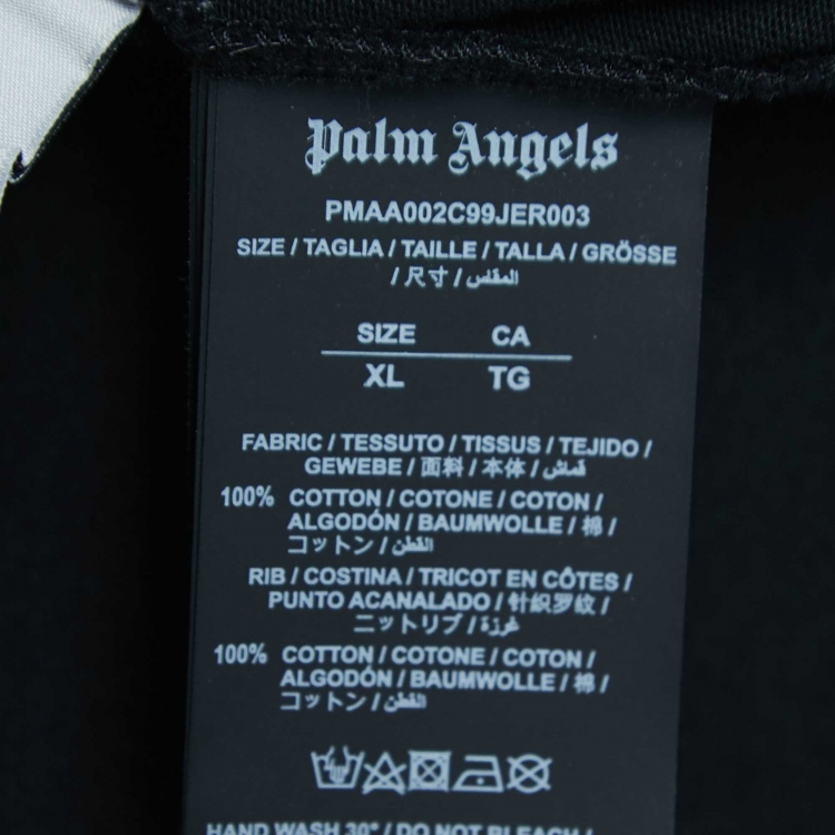 Pre Owned Palm Angels Black Logo Print Cotton Oversized T-Shirt XL