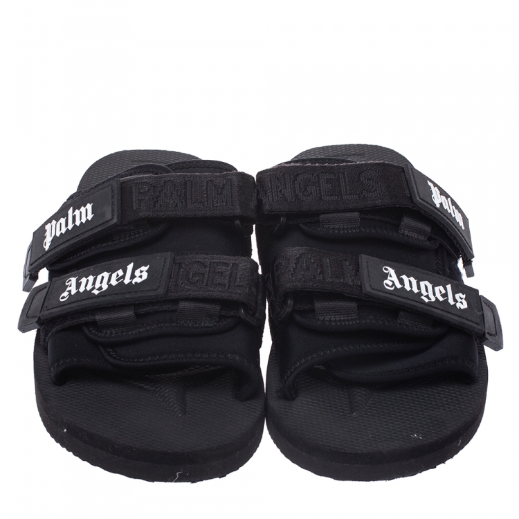 Pre Owned Palm Angels x Suicoke Black Fabric And Nylon Slide Sandals Size 42